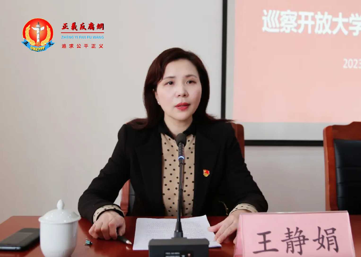 图片为2023年2月2日，张家港市委第三巡察组向张家港开放大学党委反馈巡察情况召开，王静娟时为市委第三巡察组组长。.jpg